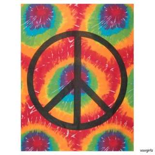 TAPESTRY   TIE DYE   40X45   LOVE & PEACE SIGN  
