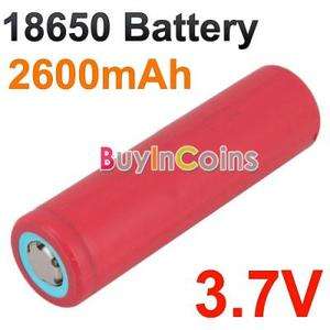   Sanyo Li lion 3.7V 18650 18650 Rechargeable Battery 2600mAh Red  