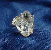 Herkimer Diamond 925 Sterling Silver Ring~Reiki~Crystal Healing~Size Q 