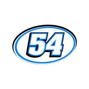  54 Number Jersey Nascar Racing   Blue   Window Bumper 