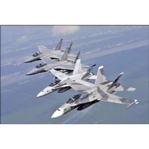  US Navy F 18 Hornets & F 15 Eagles   24x36 Poster 