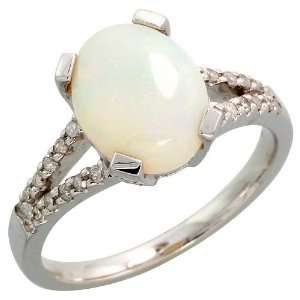 14k White Gold Stone Ring, w/ 0.22 Carat Brilliant Cut Diamonds & 1.50 