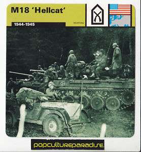 M18 HELLCAT American Tank Destroyer U.S. Army WW2 CARD  