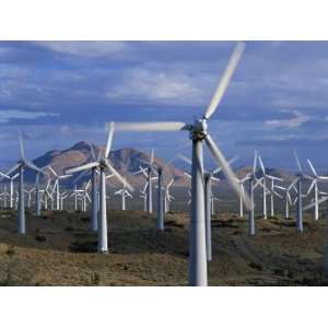 Wind Turbines Producing Electricity on a Wind Farm in California, USA 