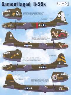 Iliad Decals 1/48 CAMOUFLAGED B 29s Boeing B 29 Superfortress  