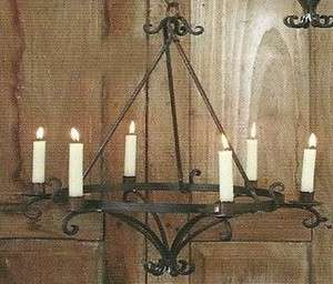 Wrought Iron Scroll Taper Candle Chandelier Classic Scrollwork Hanging 