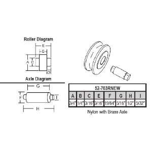  Sliding Window Replacement Roller, Nylon Wheel, with Axle 