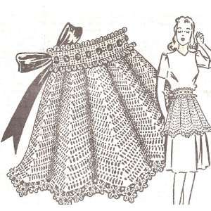 Vintage Crochet PATTERN to make   Fancy Hostess Party APRON Flower 