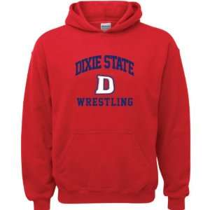  Dixie State Red Storm Red Youth Wrestling Arch Hooded 