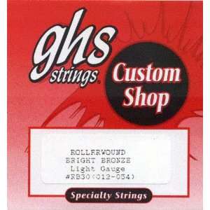 GHS Acoustic Guitar Rollerwound Bright Bronze Semi Flat Light, .012 