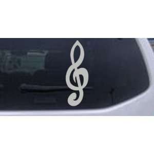 Music Note Car Window Wall Laptop Decal Sticker    Silver 14in X 38 