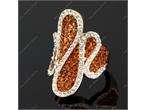Brown Swarovski crystal jewelry fashion WPG ring Sz7  