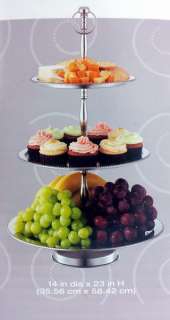 New Stainless Steel 3 Tier Cupcake Dessert Buffet Display Serving 