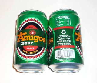 The 3 AMIGOS BEER can VIETNAM 330ml Brew NEW Asian  