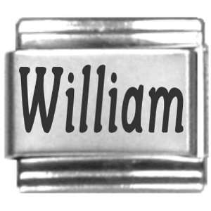  William Laser Name Italian Charm Link Jewelry