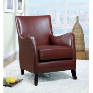 Monarch Red Leather Look Club Chair 