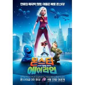  Monsters vs. Aliens (2009) 27 x 40 Movie Poster Korean 