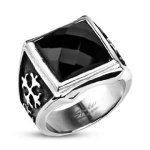   Onyx CZ Royale Cross Cast Ring   Size 10 West Coast Jewelry Jewelry