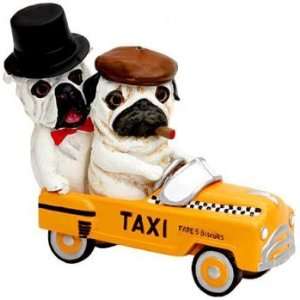  Travel Dogs Bulldog and Pug in Taxi Ornament
