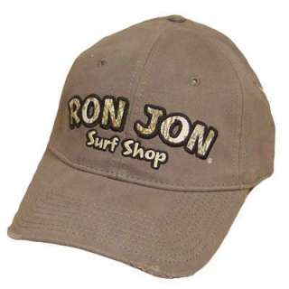 RON JON SURF SHOP OLIVE GREEN RIPPED VELCRO HAT CAP  