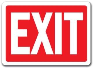 Exit Sign (white on red)   10 x 14 OSHA Safety Sign  