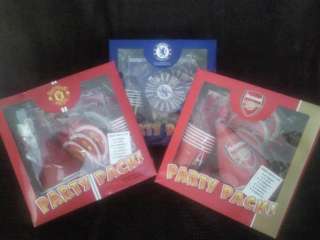 NEW Arsenal, Chelsea, Man Utd Football Party Pack for 6  