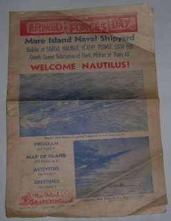 1958 MARE ISLAND Naval Shipyard Armed Forces Day Submarine Newspaper 