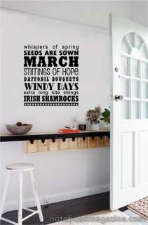 Subway Art March Vinyl Stickers Wall Decal Word Letters  