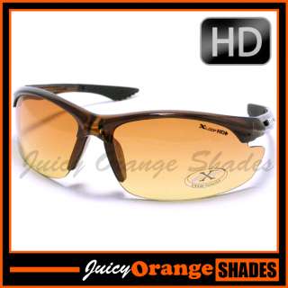 HD Driving Lens ALL SPORTS Sunglasses RUBBER END BROWN  