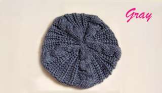 Warm Winter Women Beret Braided Baggy Beanie Crochet Hat Ski Cap 