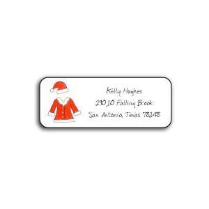  personalized holiday address labels   santa suit