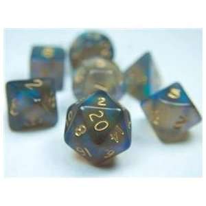   Dice Set (Fire Opal Black) role playing game dice + bag Toys & Games