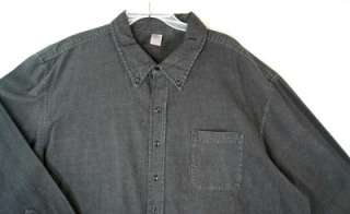   3X Button Front Long Sleeve Shirt Cotton Charcoal NWOT 3426  