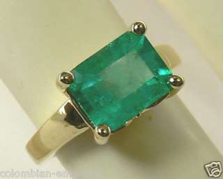NATURAL COLOMBIAN EMERALD RING 14K YELLOW GOLD 2.45 CTS  