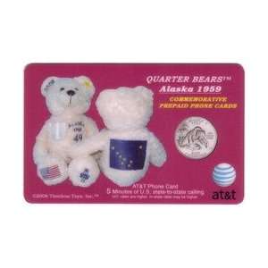   Card 5m Alaska (#49) Quarter Bear Pictures Bean Bag Toy, Coin, Flag
