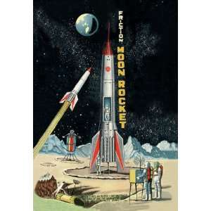  Friction Moon Rocket 12x18 Giclee on canvas