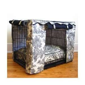  Black Toile Dog Crate Cover