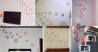   Ring Creative Stereo Wall Stickers Mural Indoor 3D Wall Art Decoration