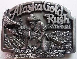 Alaska Gold Rush Centennial Belt Buckle Siskiyou Pewter  