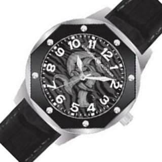 CHRISTIAN AUDIGIER Mens New BLack Leather Band Watch  