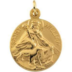   Gold St. William Patron Saint of Adopted Children Medal Jewelry