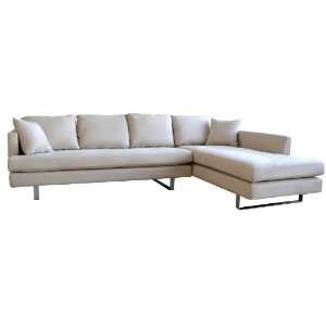  Wholesale Interiors Fabric Off White Microfiber sofa