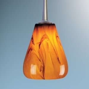  Lucy One Light Pendant Finish Chrome, Glass Color Brown 
