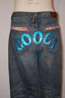 COOGI WHISKERED LOGO RELAXED FIT EMBROIDERED POCKETS JEANS MENS SZ 38 