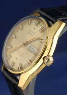 VINTAGE 40MM LONGINES 5 STAR ADMIRAL WATCH w ORIG CHAMPAGNE GOLD DIAL 