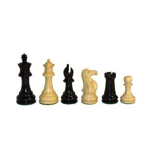 Worldwise Imports Black and Natural Monarch Chessmen with 3.75in King