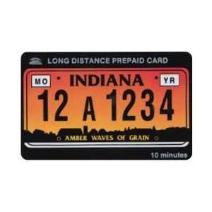  Collectible Phone Card Indiana License Plate Amber Waves 
