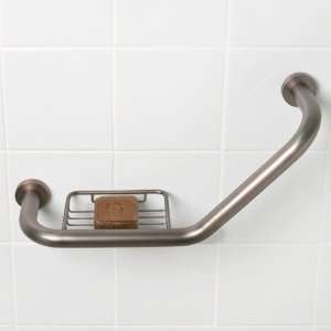  Whitner Solid Brass Angled Grab Bar With Basket   Oil 