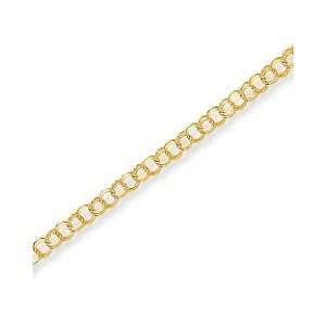  14K Yellow Gold Double Link Charm Bracelet   6 Jewelry
