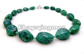 15 40mm Chunky multicolor green stone necklace 5483  